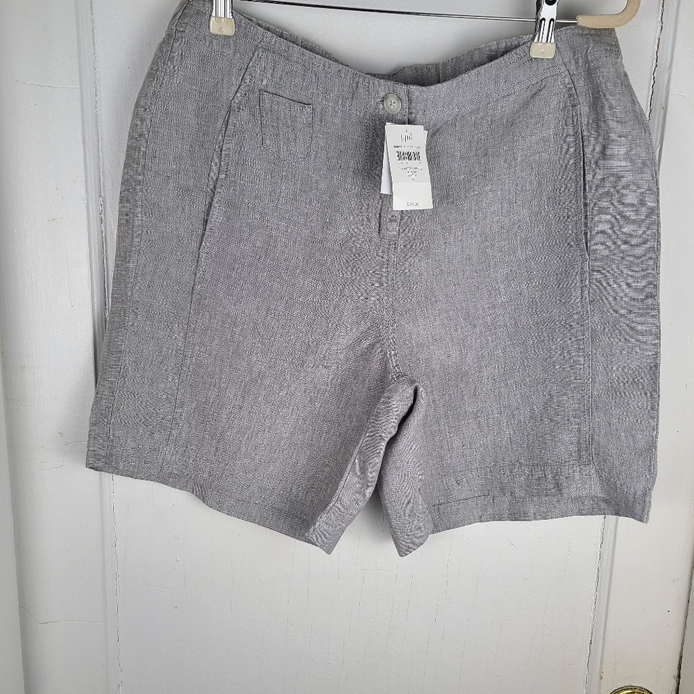 J.jill 100% Linen Casual Five Pockets Shorts With Zipper Size 12
